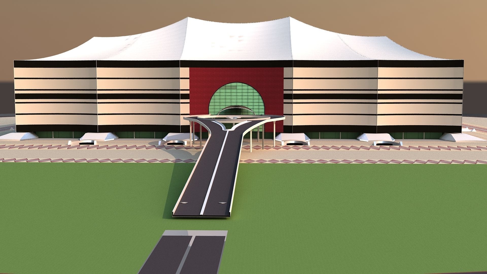 Al Bayt Stadium Low-poly 3D model_2