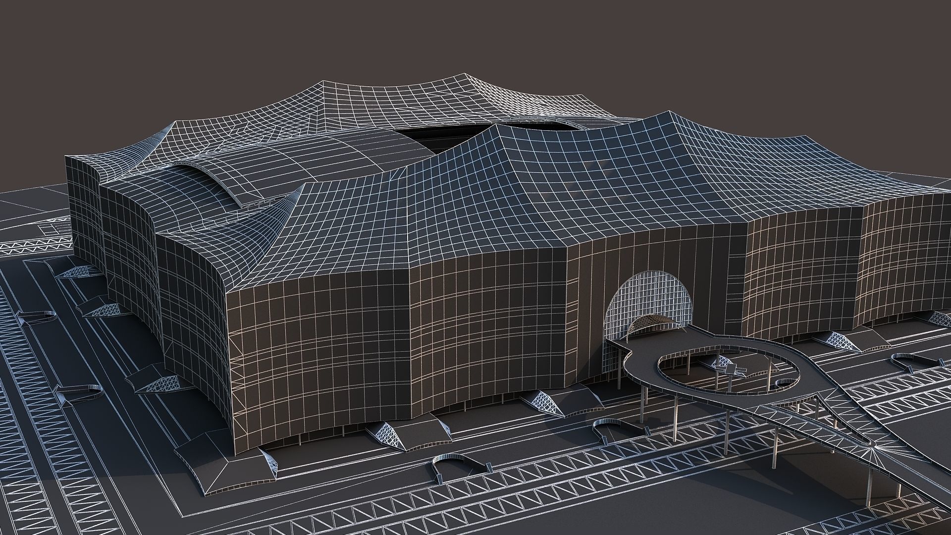 Al Bayt Stadium Low-poly 3D model_16