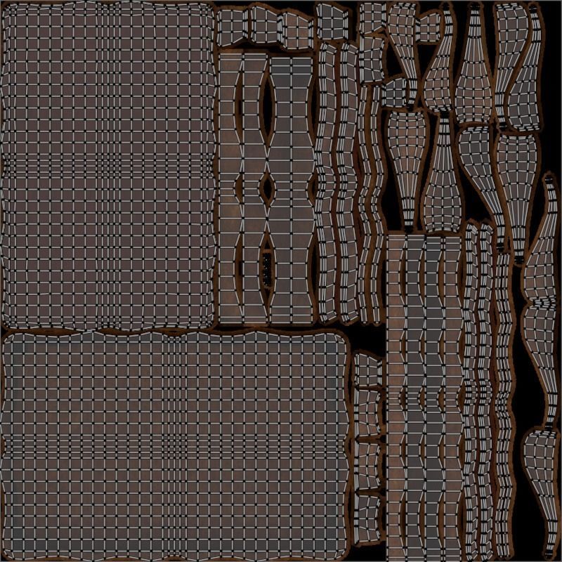 Antique Table 03 Low-poly 3D model_7