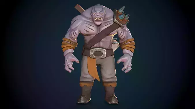 Ghoul Low Poly 3D model PBR and Hand paint Low-poly 3D model