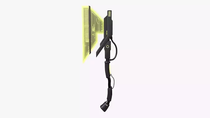 SciFi War Axe A05 Black Yellow - Sci Fi Weapon Design Low-poly 3D model