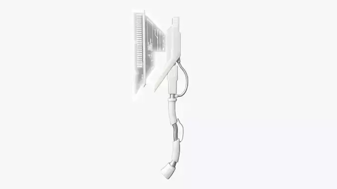 SciFi War Axe A06 Full White - Sci Fi Weapon Design Low-poly 3D model