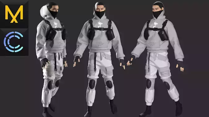 New Streetwear Male  OBJ mtl FBX ZPRJ