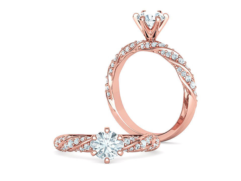 Olivia Twisted Diamond Engagement Ring Crown Head 3dprint model 3D print model_16