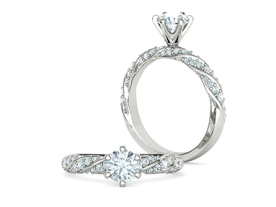Olivia Twisted Diamond Engagement Ring Crown Head 3dprint model 3D print model_18