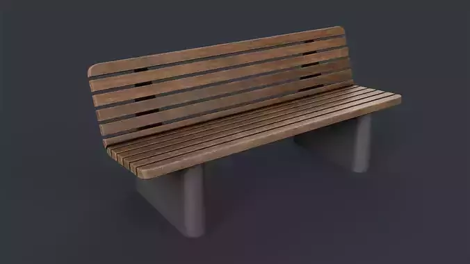 Modern Outdoor Bench 46 PBR Game Ready Low-poly 3D model