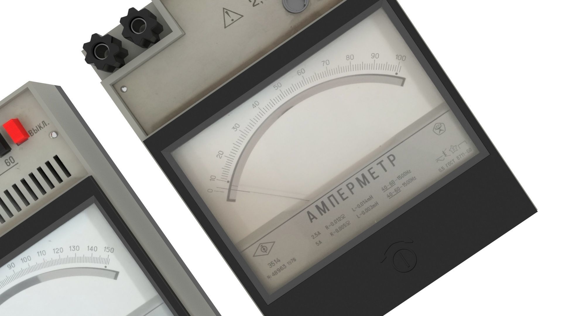 Analog Meters Set 3D model_13