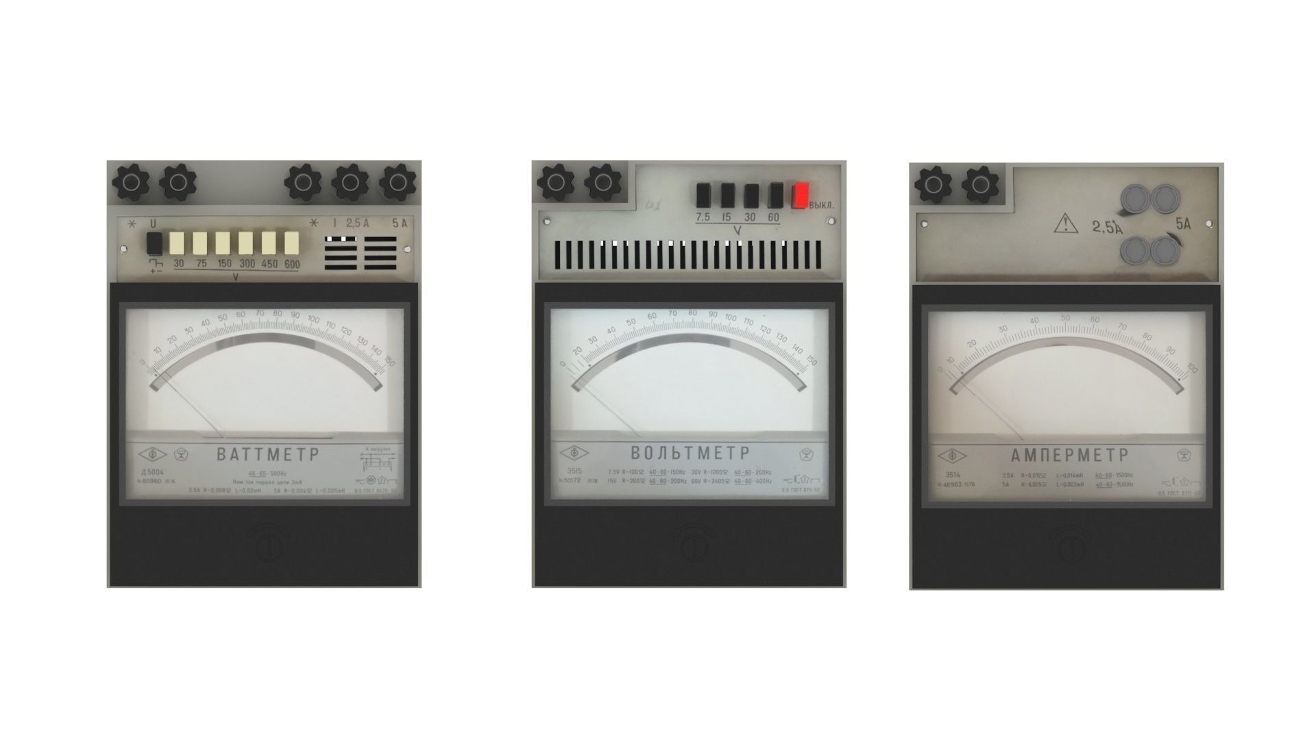 Analog Meters Set 3D model_18