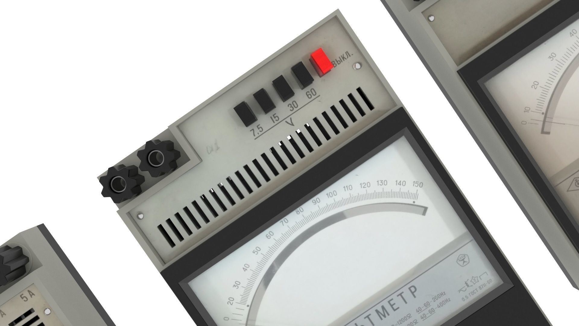 Analog Meters Set 3D model_12