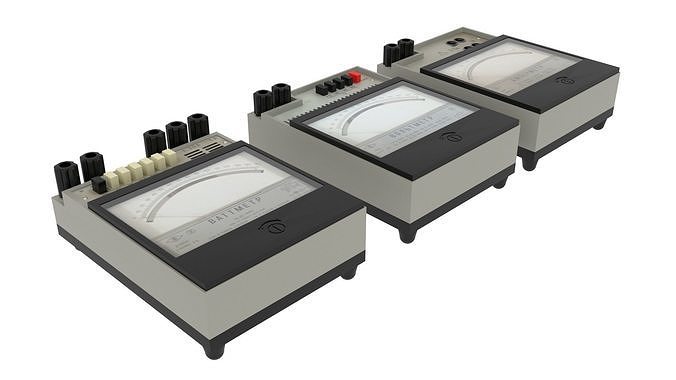 Analog Meters Set 3D model
