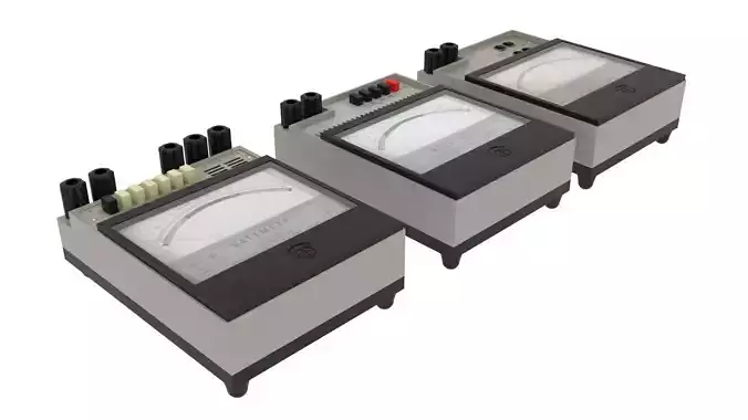 Analog Meters Set 3D model