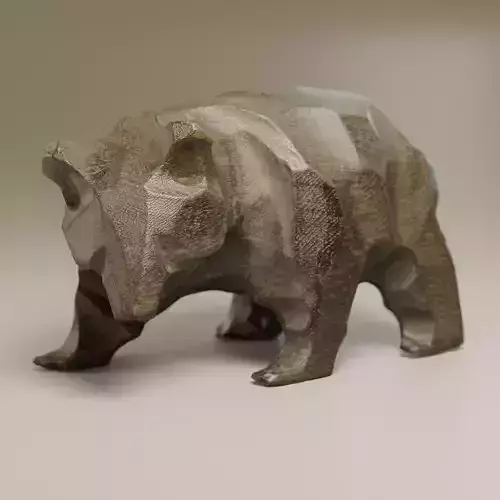Small Woonden Bear Sculpture - 3D Scan