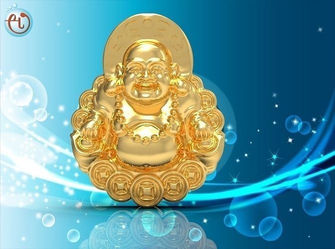 PENDANT gold buddha 3D print model