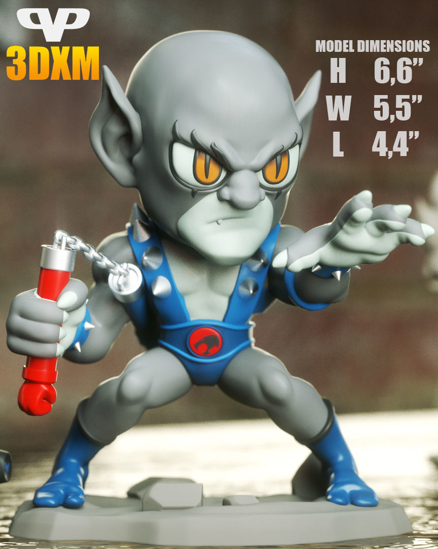 Thundercats Panthro Chibi STL for 3D Printing ChibiSTL 3DXM 3D print model_2