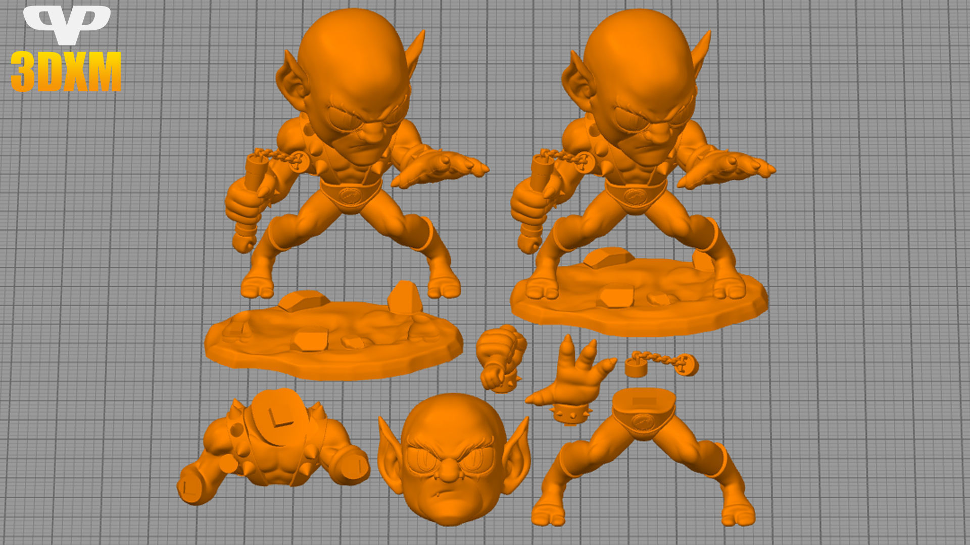 Thundercats Panthro Chibi STL for 3D Printing ChibiSTL 3DXM 3D print model_1
