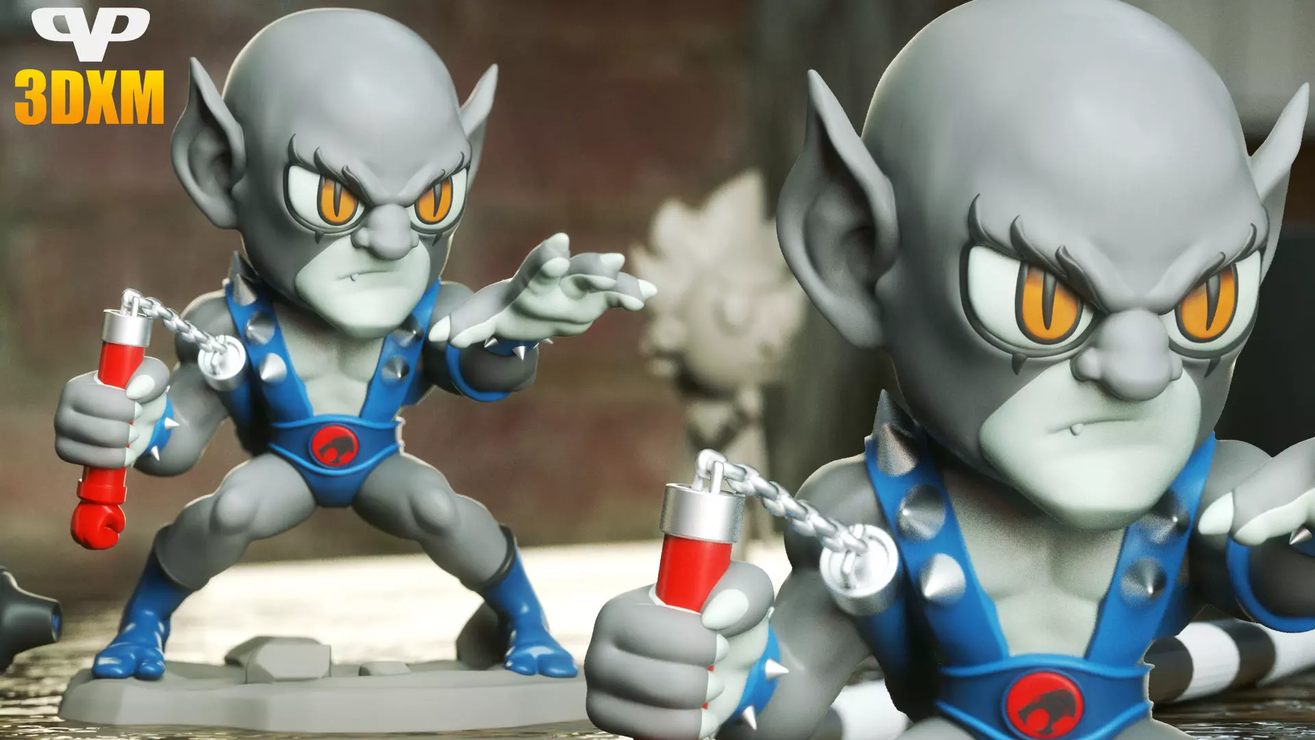 Thundercats Panthro Chibi STL for 3D Printing ChibiSTL 3DXM 3D print model_0