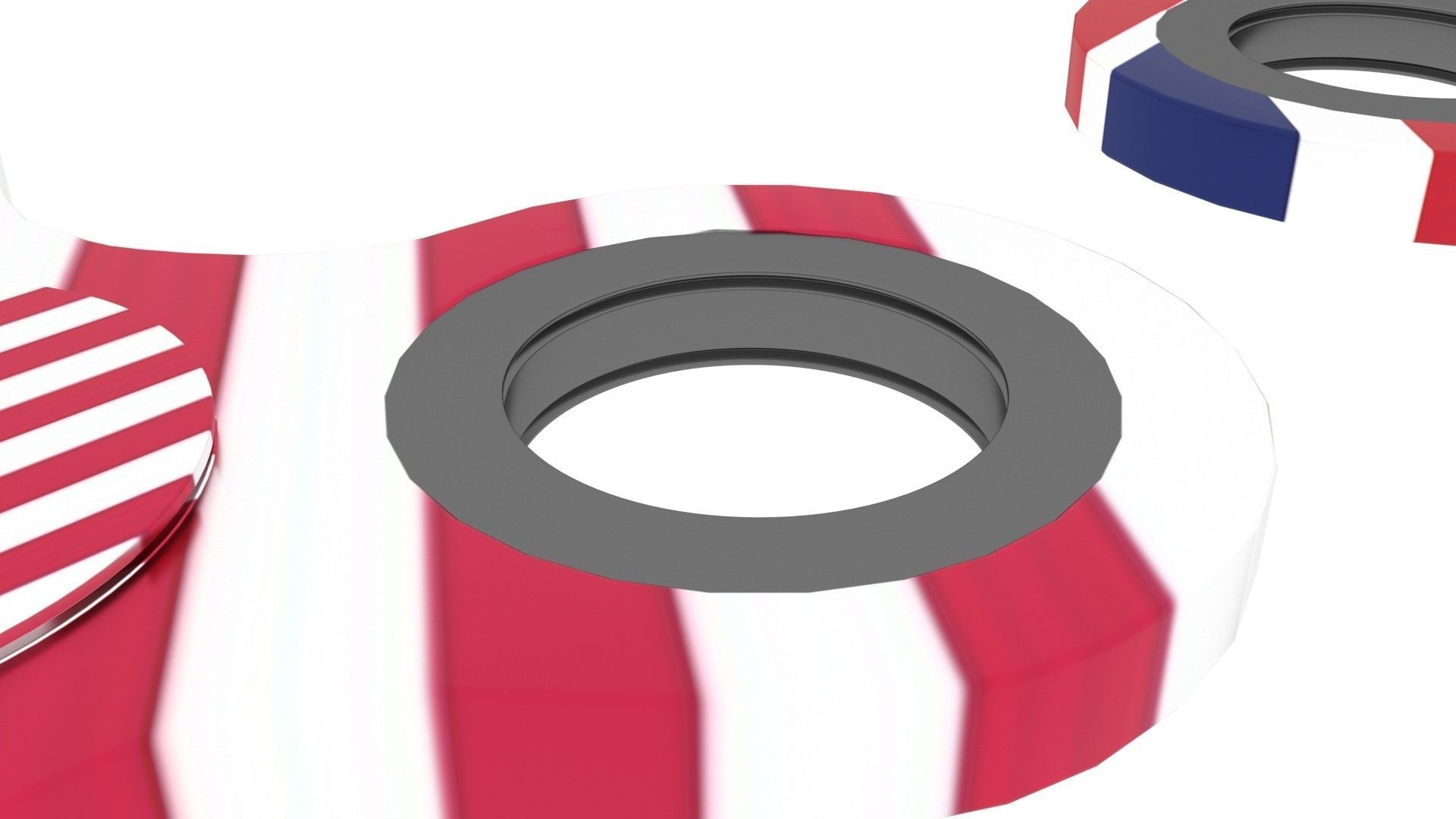 Metallic Fidget Spinners Set 3D model_16