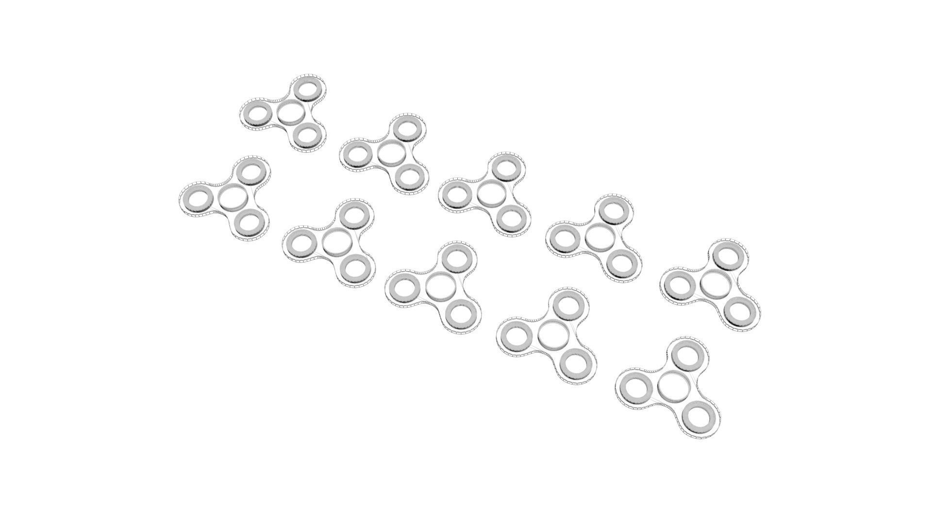 Metallic Fidget Spinners Set 3D model_20