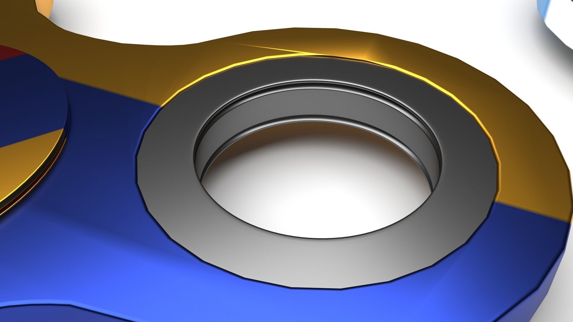 Metallic Fidget Spinners Set 3D model_5