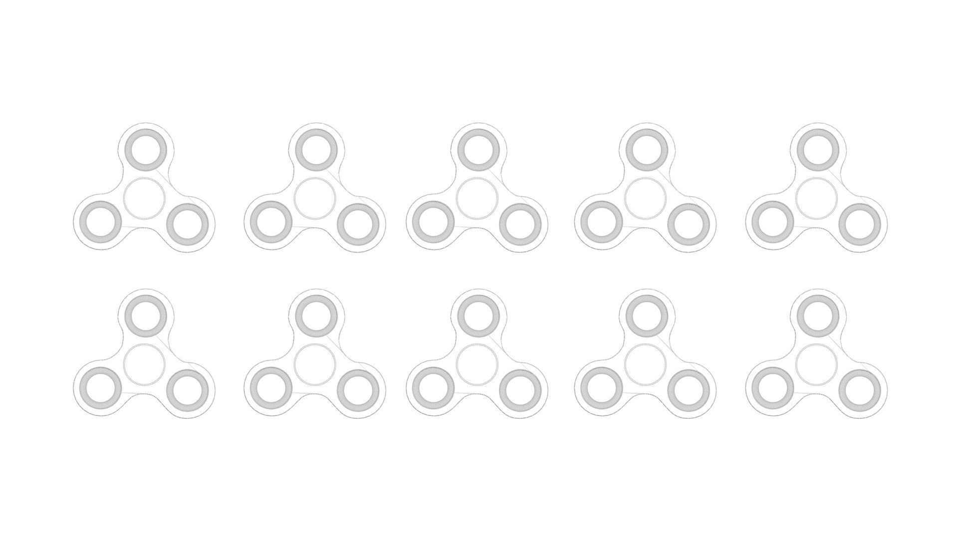 Metallic Fidget Spinners Set 3D model_27