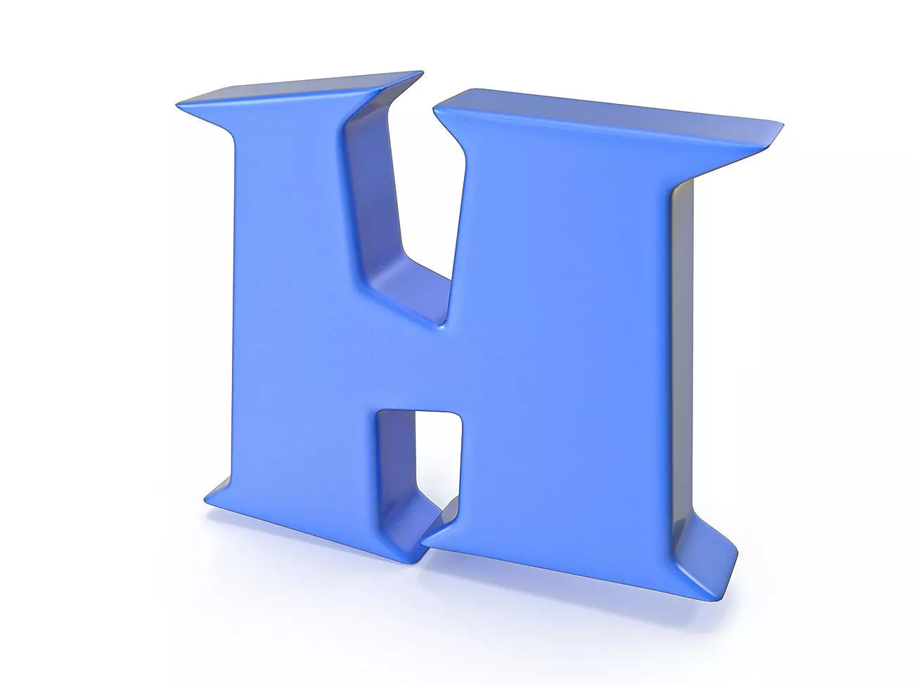 H Alphabet letter 3D model_0
