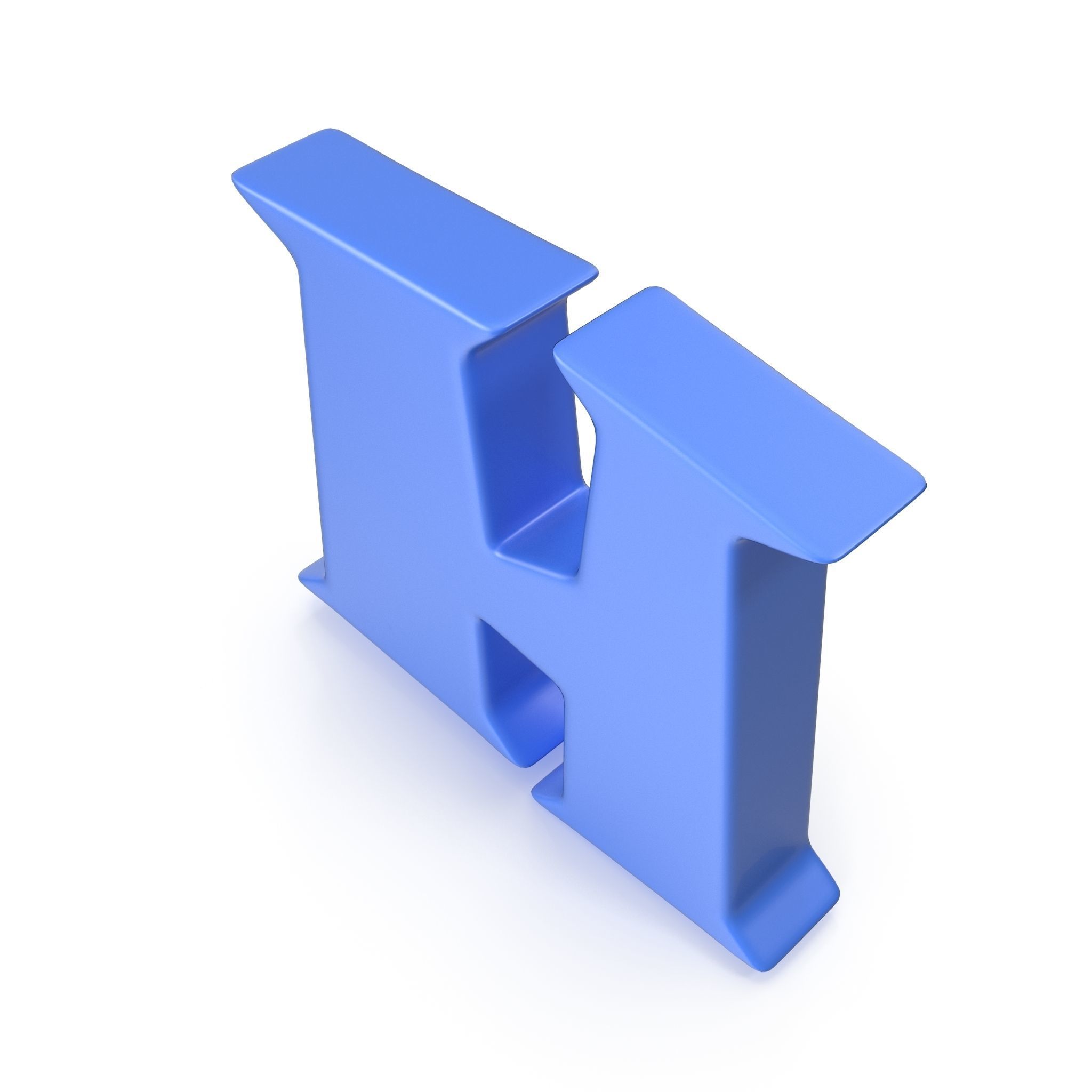 H Alphabet letter 3D model_8