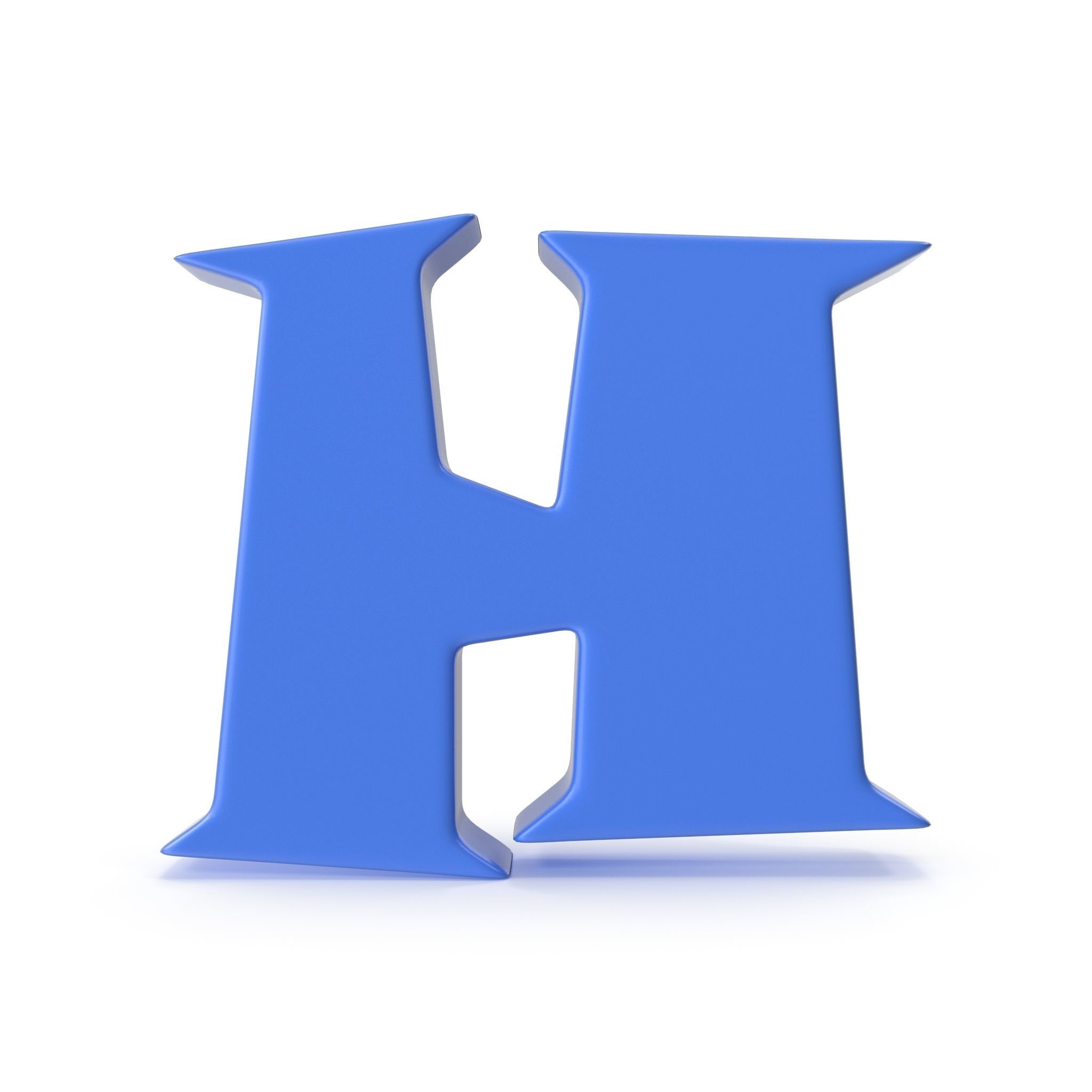 H Alphabet letter 3D model_6