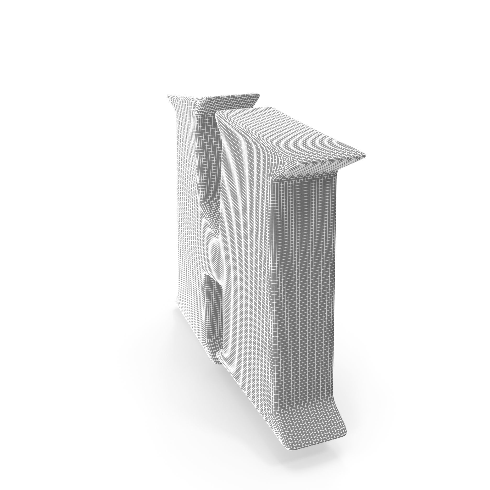 H Alphabet letter 3D model_11