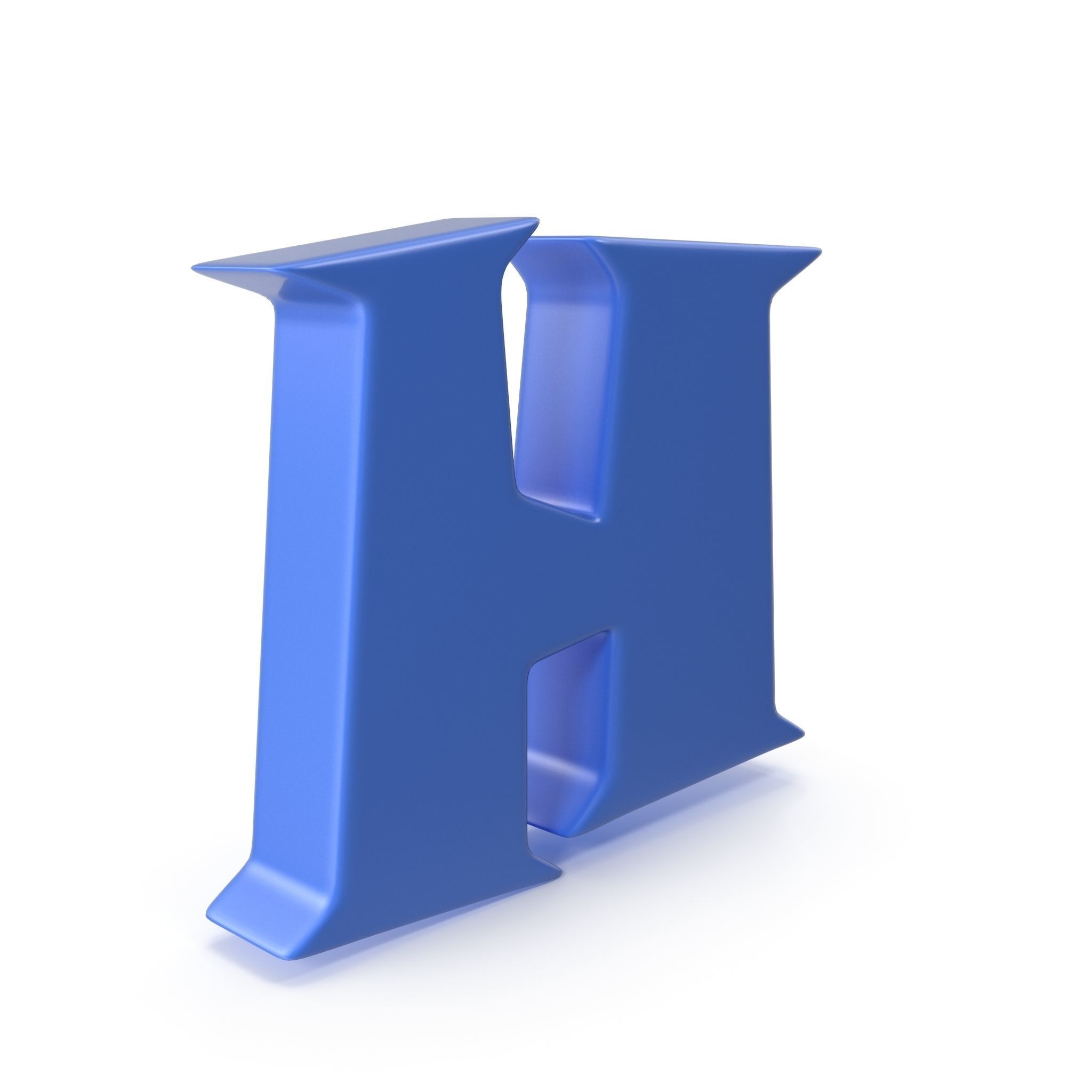 H Alphabet letter 3D model_5