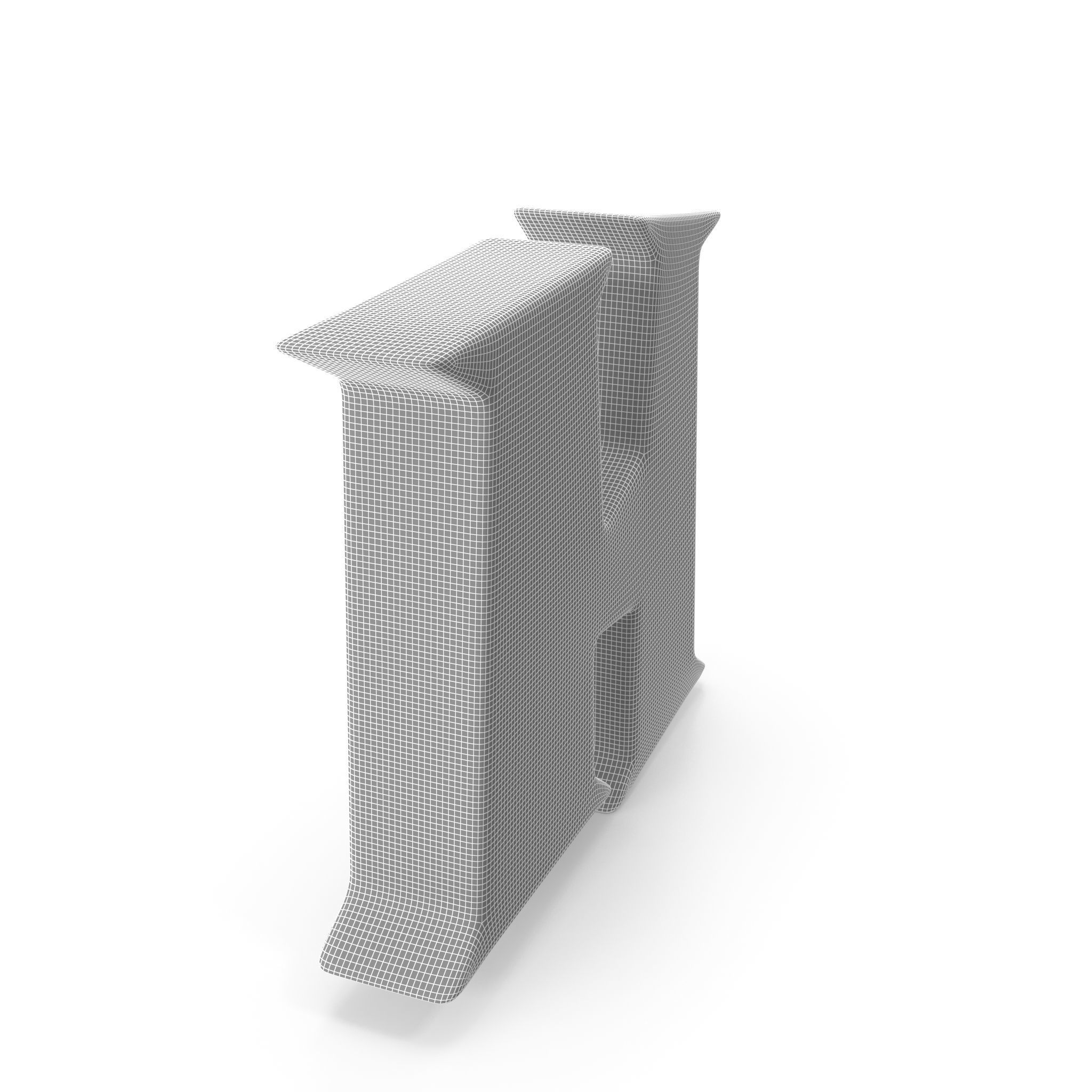 H Alphabet letter 3D model_13