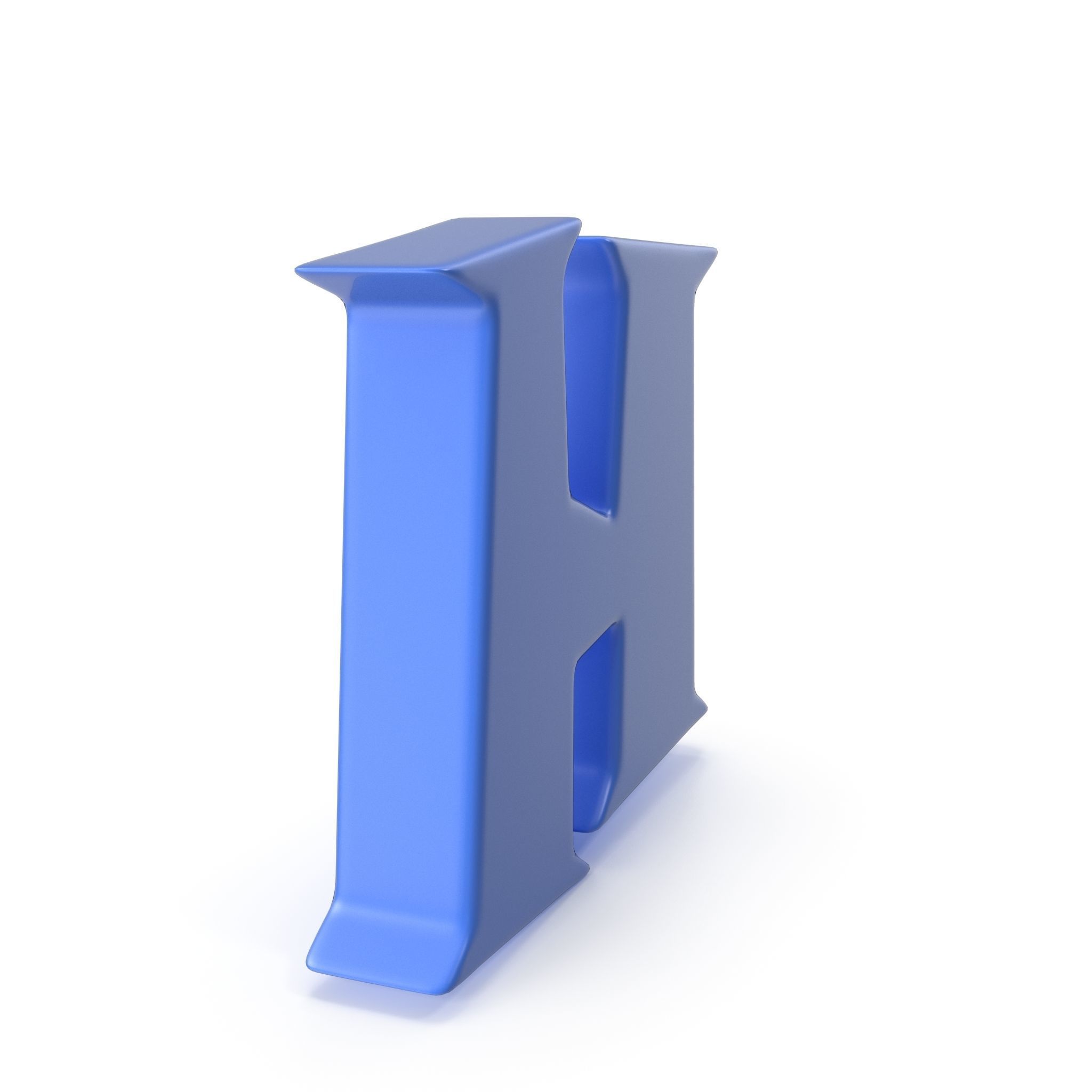 H Alphabet letter 3D model_4