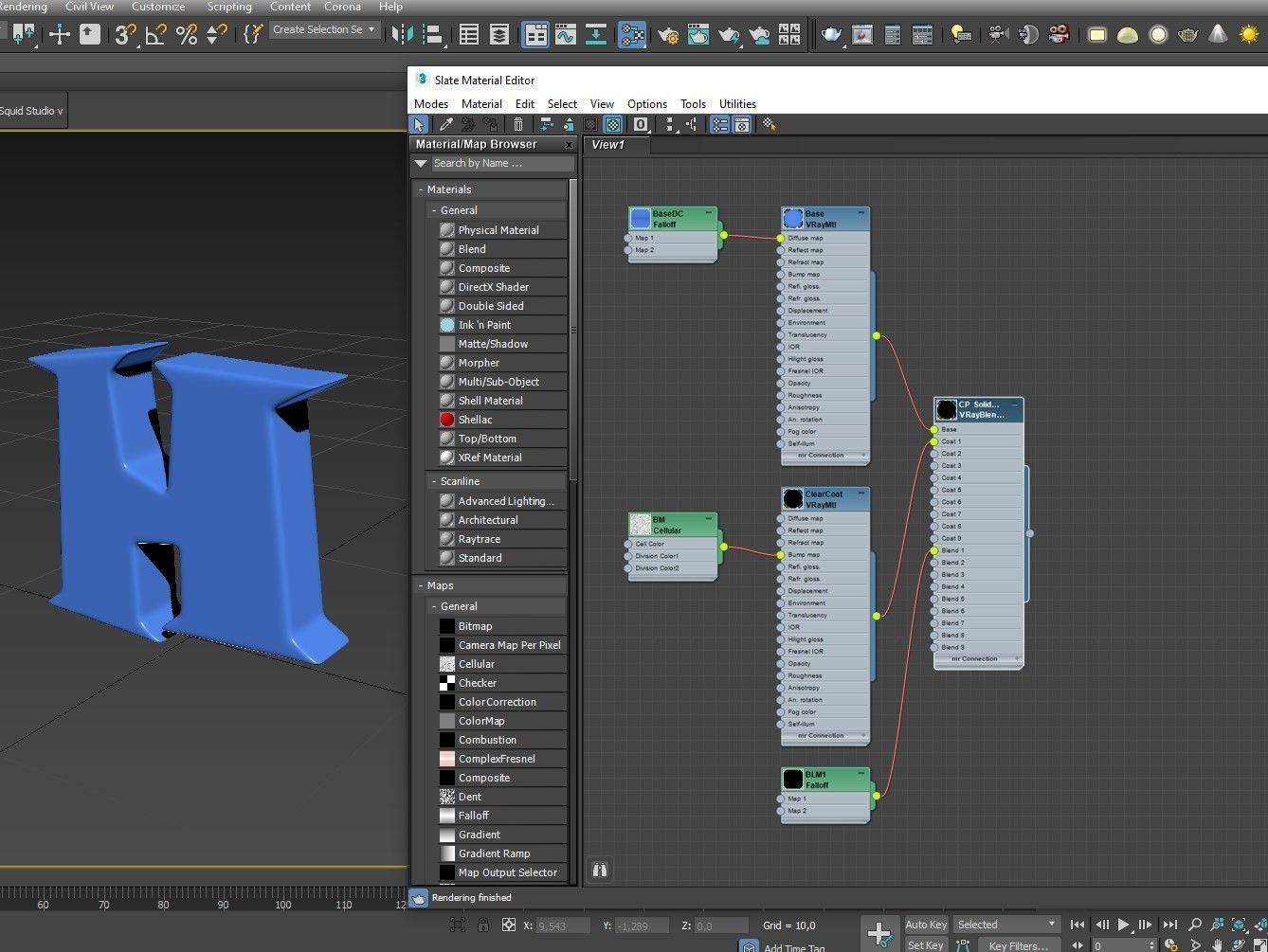 H Alphabet letter 3D model_15