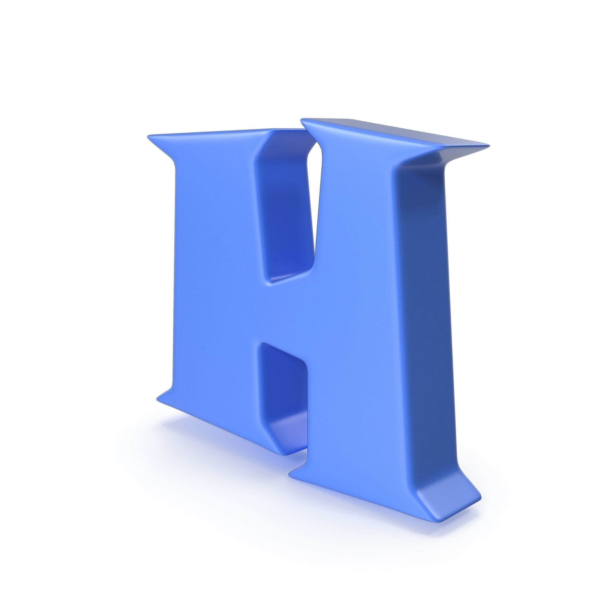 H Alphabet letter 3D model_1