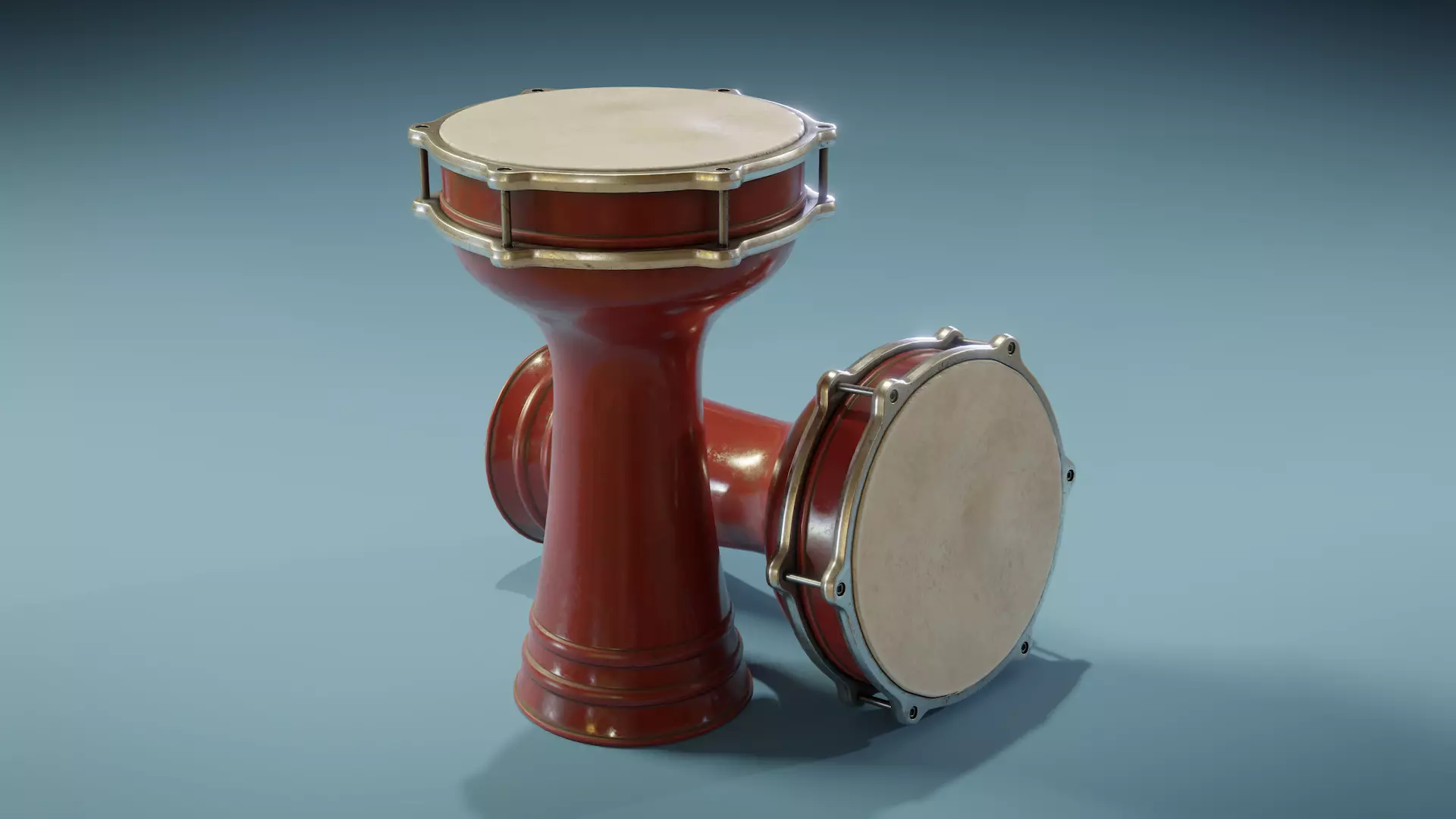 Doumbek Low-poly 3D model_0