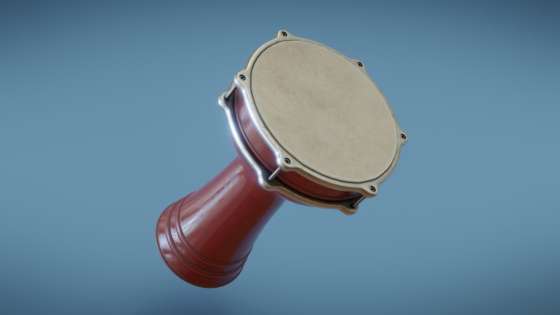 Doumbek Low-poly 3D model_3