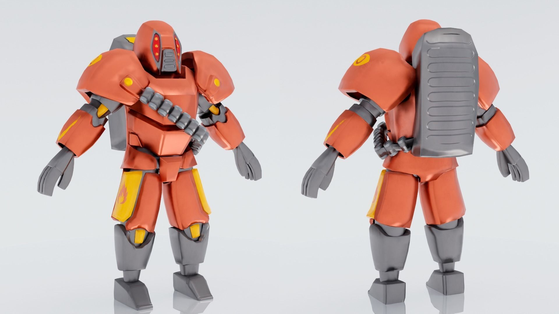 Model of robot  Low-poly 3D model_1