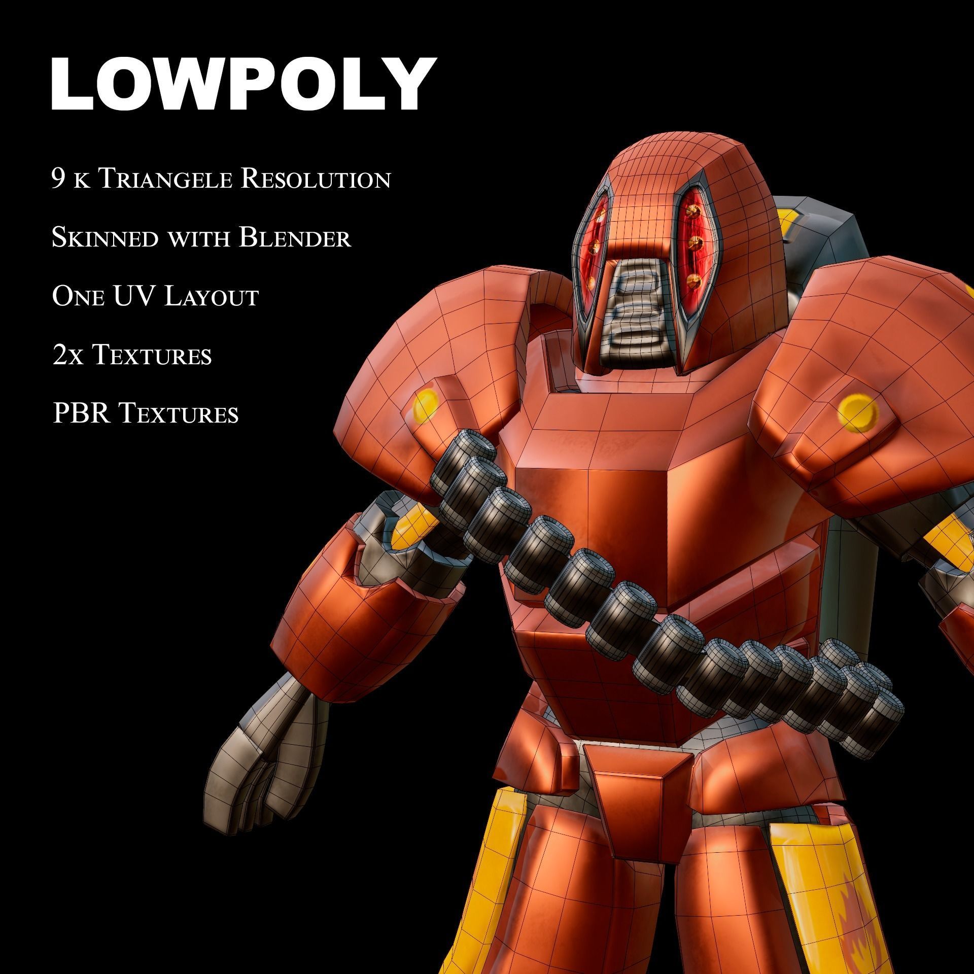 Model of robot  Low-poly 3D model_4