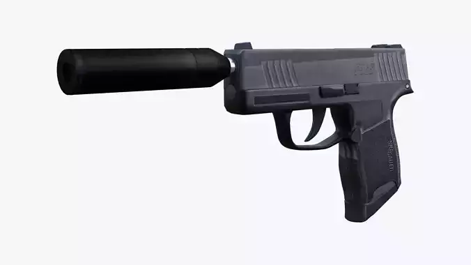 Silenced Pistol P365 Low-poly 3D model