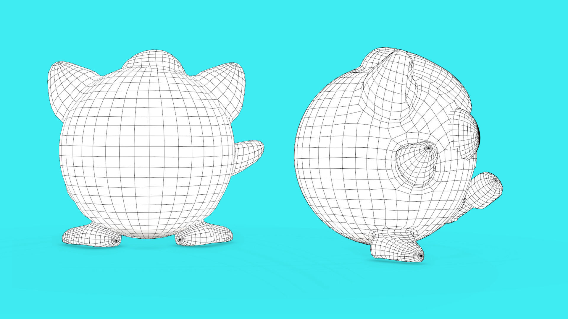 Pokemon Jigglypuff Low Poly 3D Model Free low-poly 3D model_6