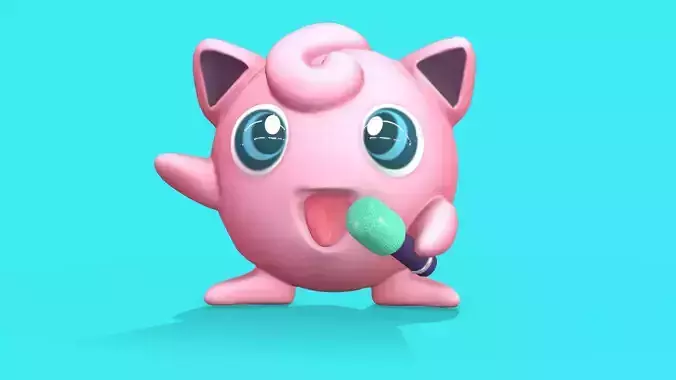 Pokemon Jigglypuff Low Poly 3D Model