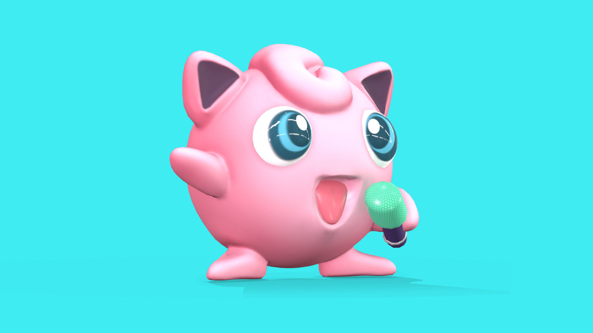 Pokemon Jigglypuff Low Poly 3D Model Free low-poly 3D model_3