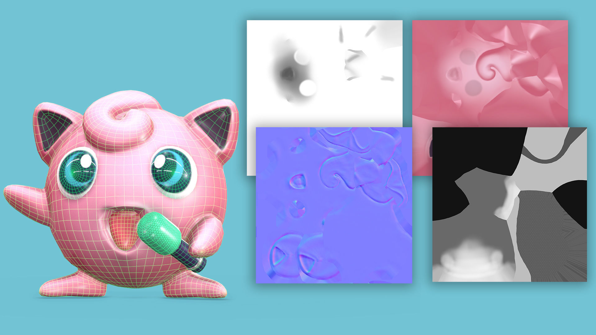Pokemon Jigglypuff Low Poly 3D Model Free low-poly 3D model_5