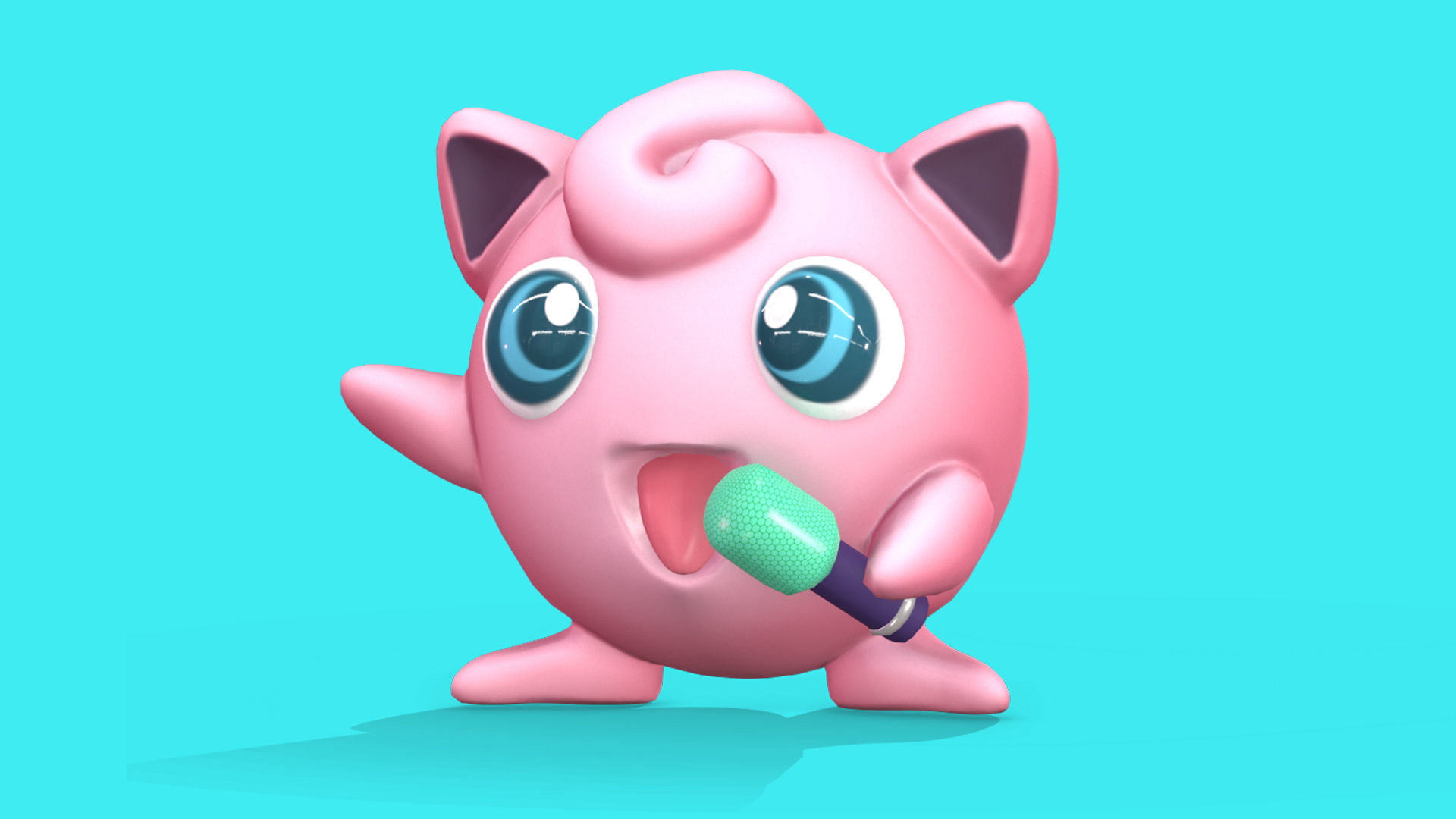 Pokemon Jigglypuff Low Poly 3D Model Free low-poly 3D model_1