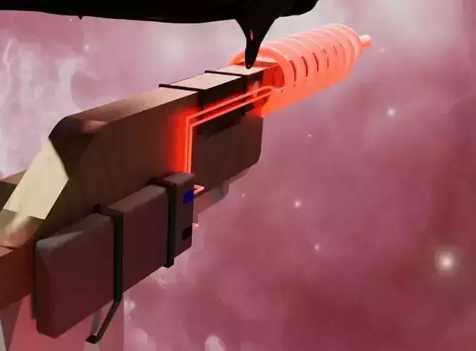 AIRGUN with MAGNETIC CHAMBER AMPLIFIED Free low-poly 3D model