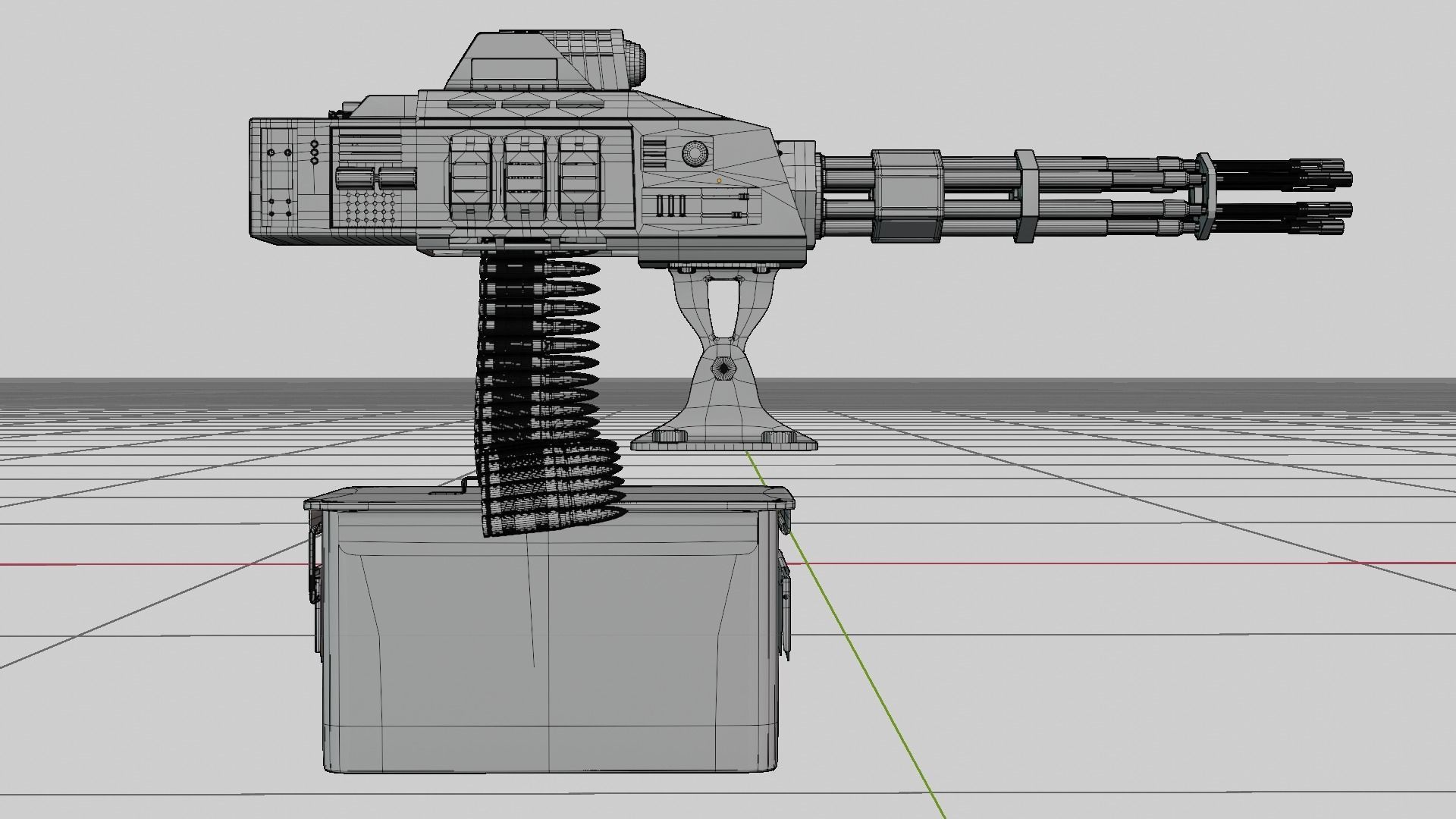Sci-fi Gatling gun 3D model_7