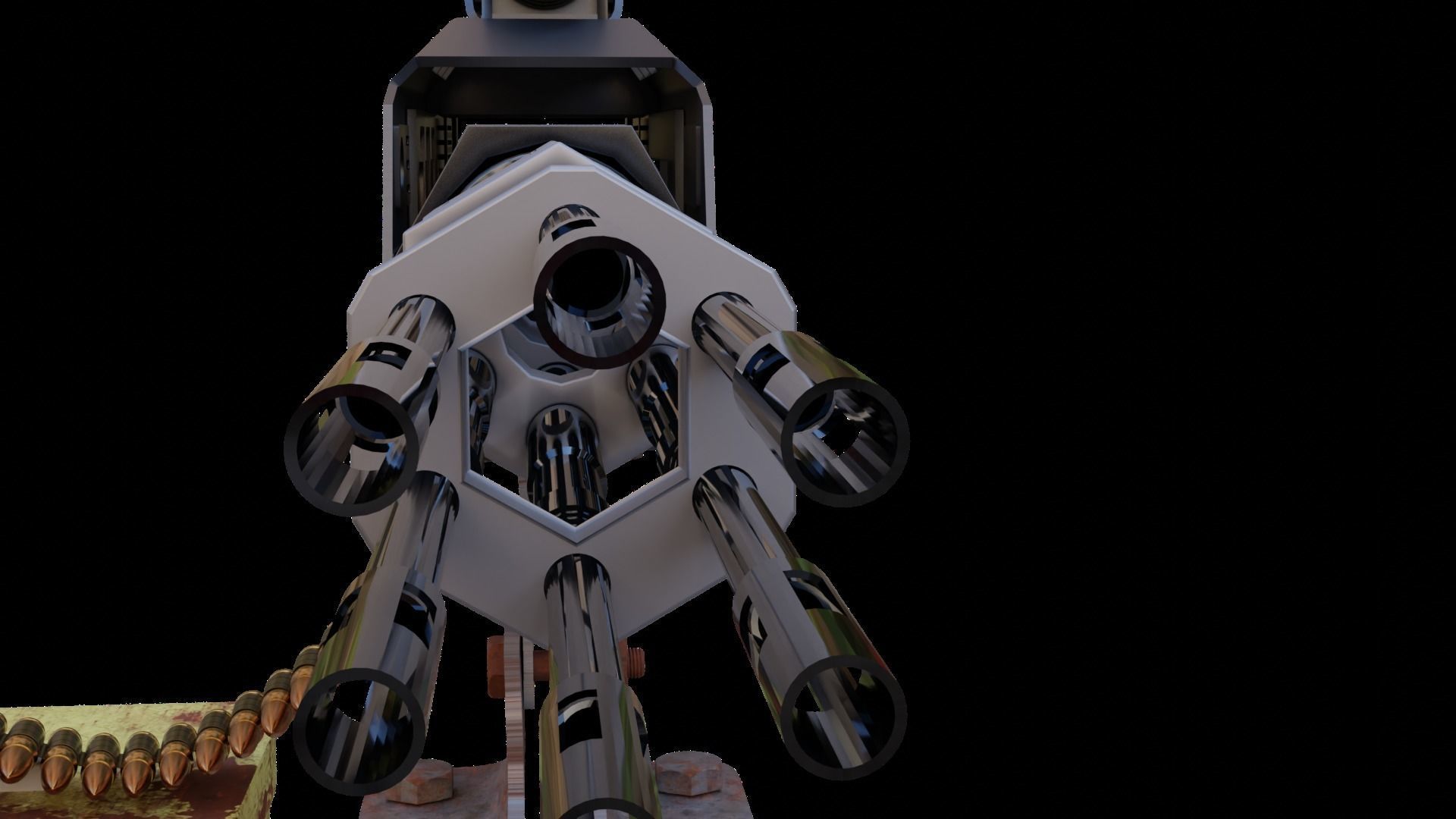 Sci-fi Gatling gun 3D model_2