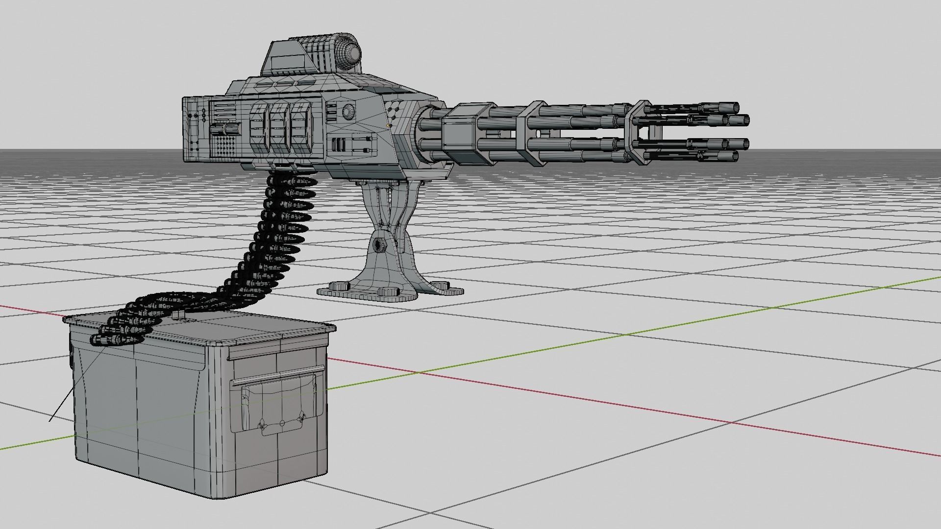 Sci-fi Gatling gun 3D model_6