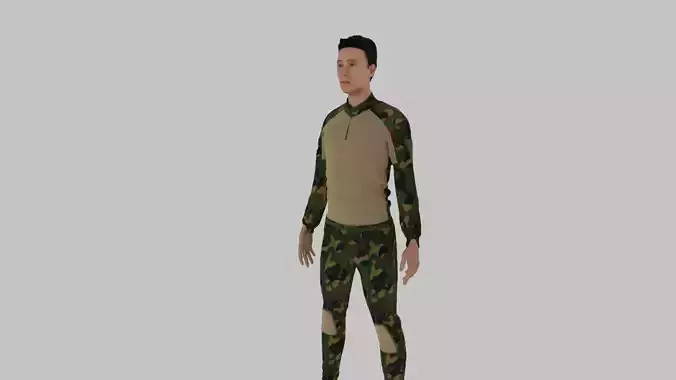 Soldier man in camouflage clothing