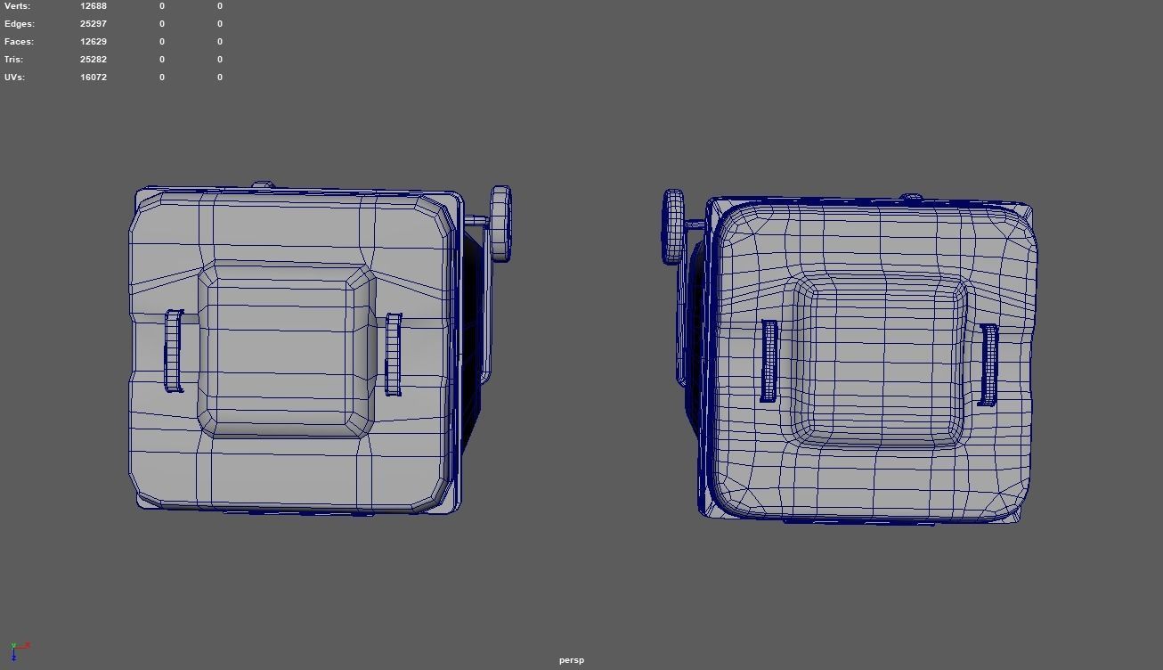 Trash Can Low-poly 3D model_11