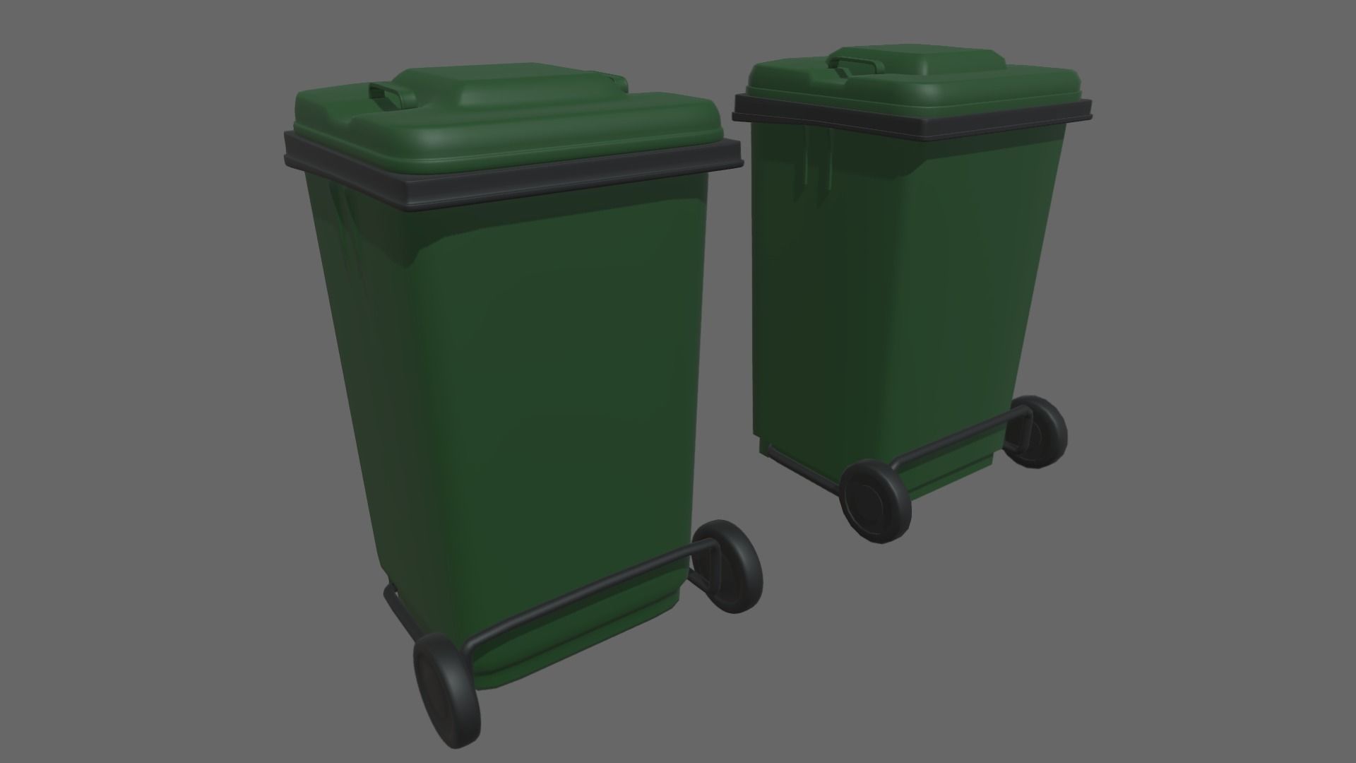 Trash Can Low-poly 3D model_4